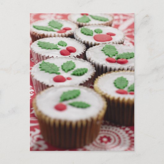 Kerstmis cupcakes feestdagenkaart (Voorkant)