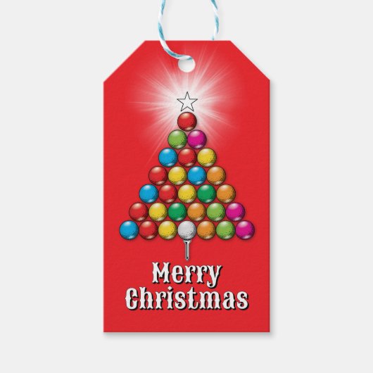 Kerstmis Custom Golf Monogram Ontwerp Cadeaulabel (Voorkant)