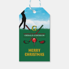 Kerstmis Custom Golf Vakantie Ontwerp Cadeaulabel