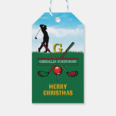 Kerstmis Custom Golf Vakantie Ontwerp Cadeaulabel (Achterkant)