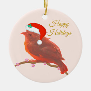 Kerstmis cute kleine vogel keramisch ornament