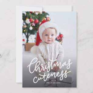 Kerstmis cute vakantie geboorteaankondiging feestdagenkaart