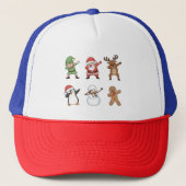 Kerstmis Dabben Sinterklaas Pinguïn Rudolph Sneeuw Trucker Pet (Voorkant)