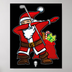 Kerstmis Dabbing Golf Kerstman Hip Hop Dab Dans Gi Poster
