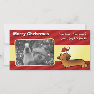 Kerstmis Dachshund (longhaar) Feestdagenkaart