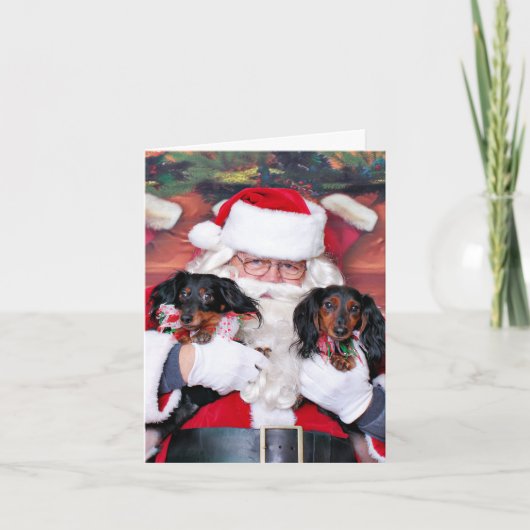 Kerstmis - Dachshund - Mickey & Madilyn Feestdagen Kaart (Voorkant)