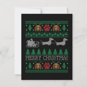 Kerstmis Dachshund Wiener Dog Bedankkaart