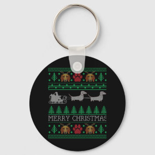 Kerstmis Dachshund Wiener Dog Sleutelhanger