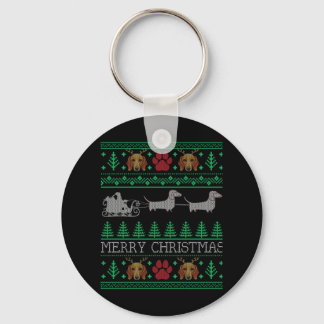 Kerstmis Dachshund Wiener Dog Sleutelhanger