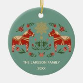 Kerstmis Dala Horse Keramisch Ornament (Voorkant)