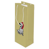Kerstmis Dalmatian Gold Wijn Cadeautas (Voorkant Gekanteld)