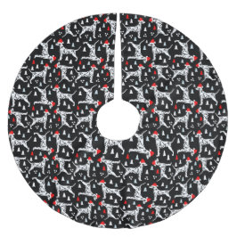 Kerstmis Dalmatiërs in Santa Hats Black Vakantie Kerstboom Rok