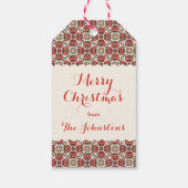  Kerstmis Damask Cadeaulabel (Achterkant)
