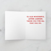 Kerstmis Dank Je Wel Postbode Feestdagen Kaart (Binnen)