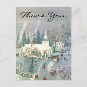 Kerstmis Dank Je Wel Vintage Briefkaart