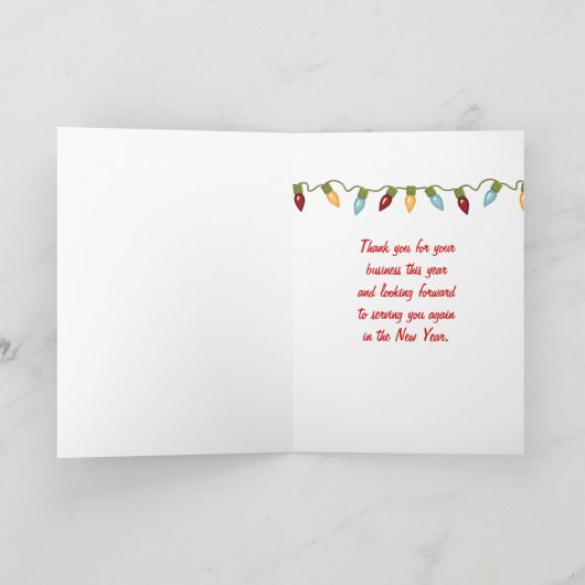 Kerstmis Dank u aan klant Bedankkaart (Binnen)