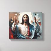 Kerstmis: de eeuwige omhelzing van het licht canvas afdruk (Voorkant)