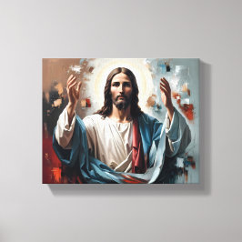 Kerstmis: de eeuwige omhelzing van het licht canvas afdruk