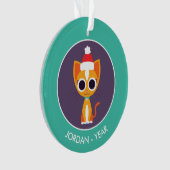 Kerstmis De kat Ornament (voorkant)