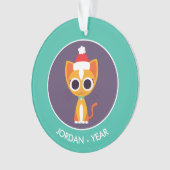 Kerstmis De kat Ornament (voorkant)