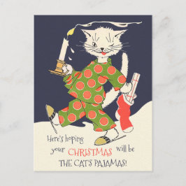 Kerstmis De pyjama van de kat Funny  CC0493 Briefkaart