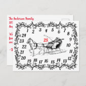Kerstmis December Aftellen Advent Kalender Xmas Feestdagenkaart (Voorkant / Achterkant)