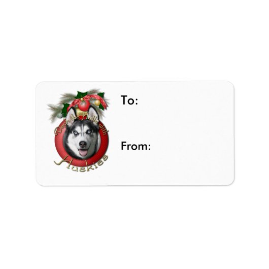 Kerstmis - Deck de Hallen - Huskies Etiket (Voorkant)