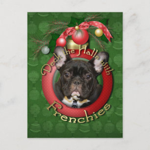 Kerstmis - Deck the Halls - Fransen - Blauwgroen Feestdagenkaart