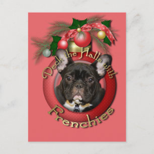 Kerstmis - Deck the Halls - Fransen - Blauwgroen Feestdagenkaart