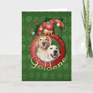 Kerstmis - Deck the Halls - Goldens Corona Tebow Feestdagen Kaart