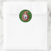 Kerstmis - Deck the Halls - Schapenhonden Ronde Sticker (Tas)