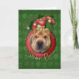 Kerstmis - Deck the Halls - Shar Peis Feestdagen Kaart