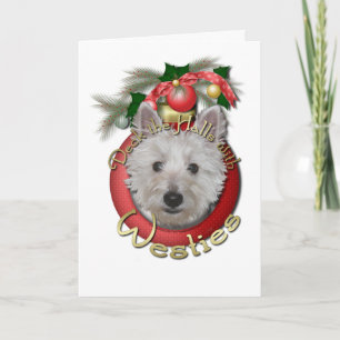 Kerstmis - Deck the Halls - Westies - Tank Feestdagen Kaart