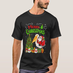 Kerstmis Decoraties Boomlichten Santa Riding Pelik T-shirt