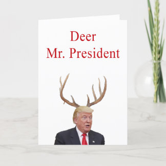 Kerstmis: Deer Mr. President Feestdagen Kaart
