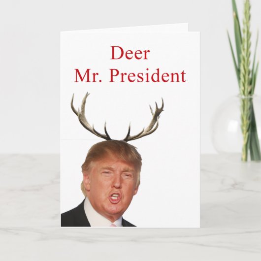 Kerstmis: Deer Mr. President Feestdagen Kaart (Voorkant)