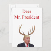 Kerstmis: Deer Mr. President Feestdagenkaart (Voorkant / Achterkant)