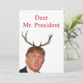 Kerstmis: Deer Mr. President Feestdagenkaart (Staand voorkant)