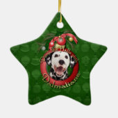 Kerstmis - Dek de zalen - Dalmatiërs Keramisch Ornament (Achterkant)