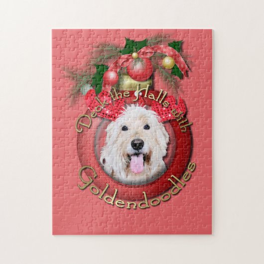 Kerstmis - Dek de zalen - GoldenDoodles - Daisy Legpuzzel (Verticaal)