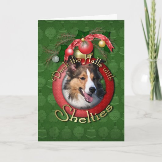 Kerstmis - Dek de Zalen - Shelties Feestdagen Kaart (Voorkant)