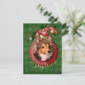 Kerstmis - Dek de Zalen - Shelties - Kuiper Feestdagenkaart (Staand voorkant)