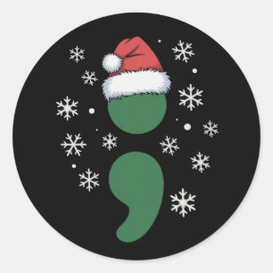 Kerstmis depressie bewustzijn Xmas mentale gezondh Ronde Sticker