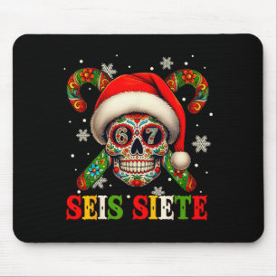 Kerstmis Dia De Los Muertos Suiker Schedel Seis Si Muismat