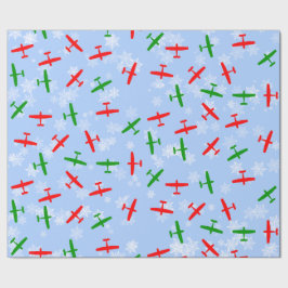 Kerstmis die door sneeuwvlokken vliegt cadeaupapier