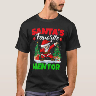 Kerstmis die kerstman met favoriete mentor van de  t-shirt