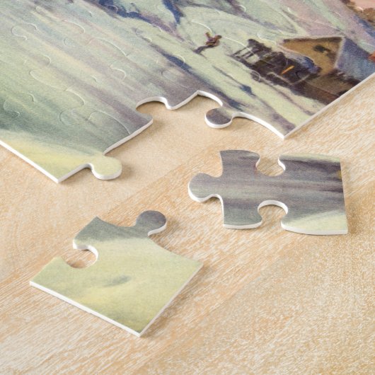 Kerstmis, diepgevroren meer met ijsboers legpuzzel (Zijkant)