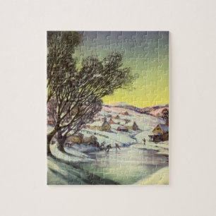 Kerstmis, diepgevroren meer met ijsboers legpuzzel