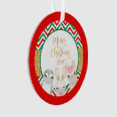 Kerstmis Dieren Gezichtsbedekkers 2020 lama Ornament (voorkant)