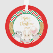 Kerstmis Dieren Gezichtsbedekkers 2020 lama Ornament (achterkant)